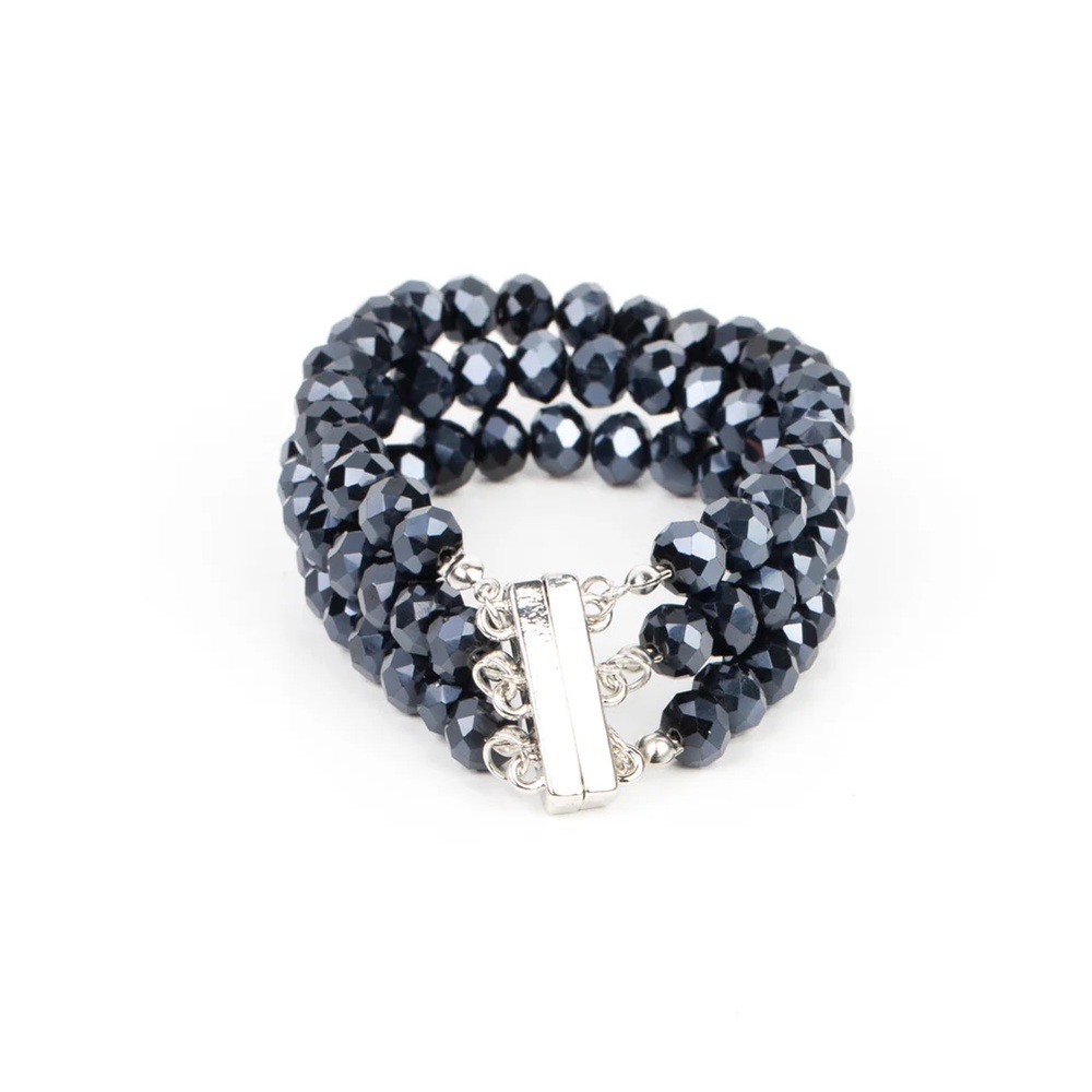 Elegant Blue Beaded Bracelet - Picture 2 of 2
